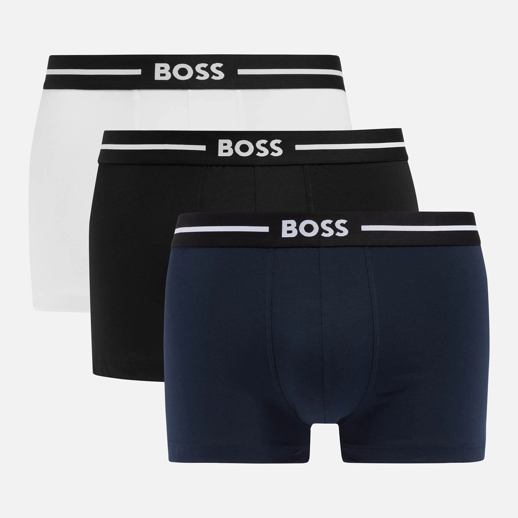 Boss Bodywear Three-Pack Bold Stretch-Cotton Boxer Trunks - S